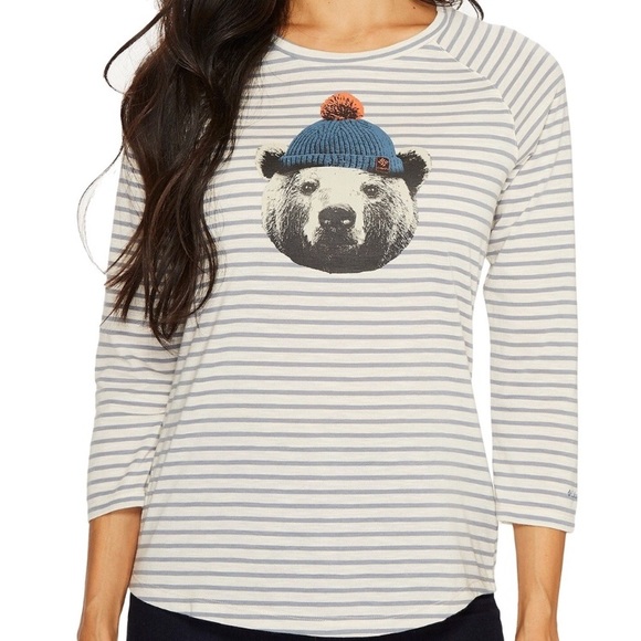Columbia Tops - Columbia UnBearable Stripe Baseball Bear Tee Shirt